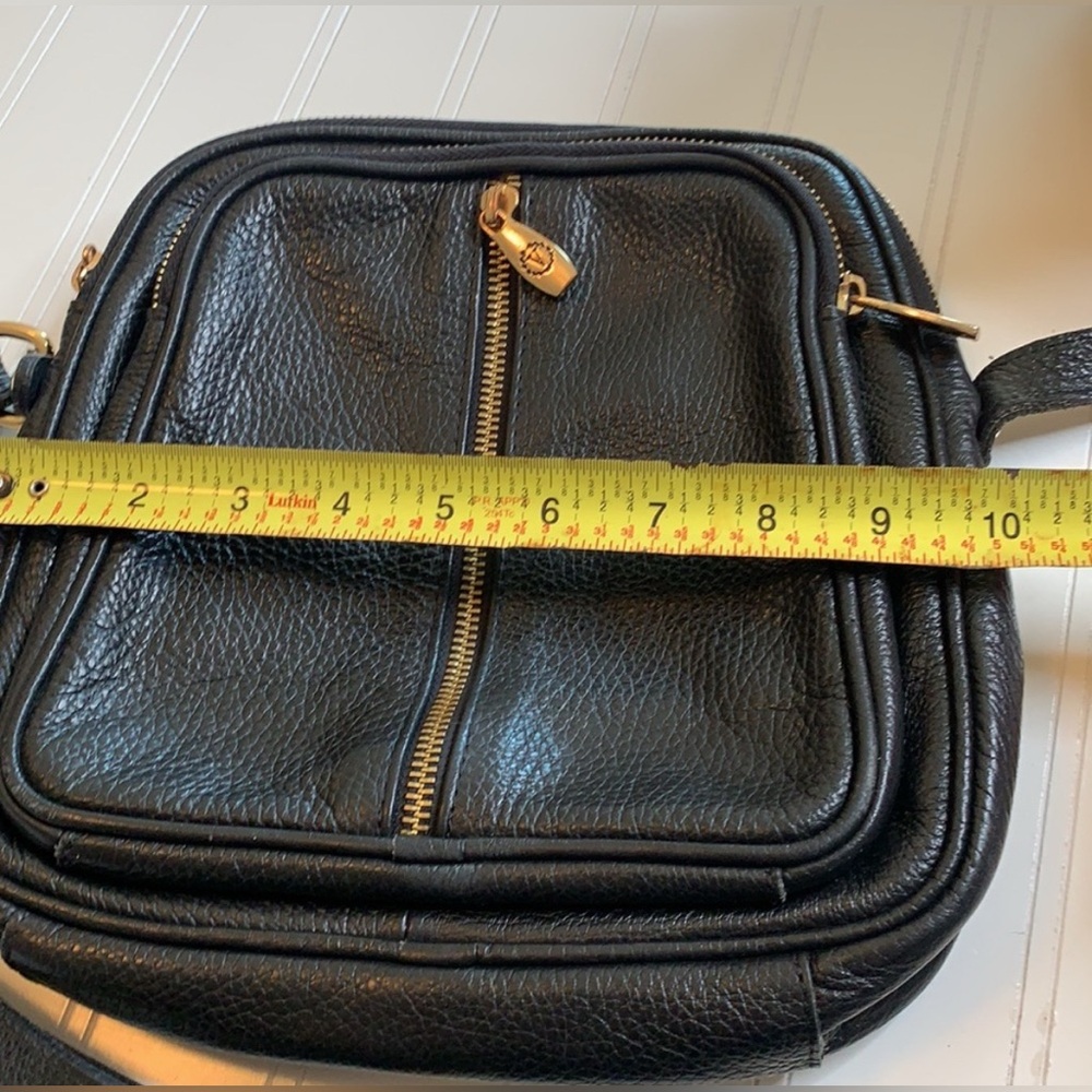 Valentina Black Leather Crossbody w/ Cool Vertical Zip Pocket - Picture 4 of 8